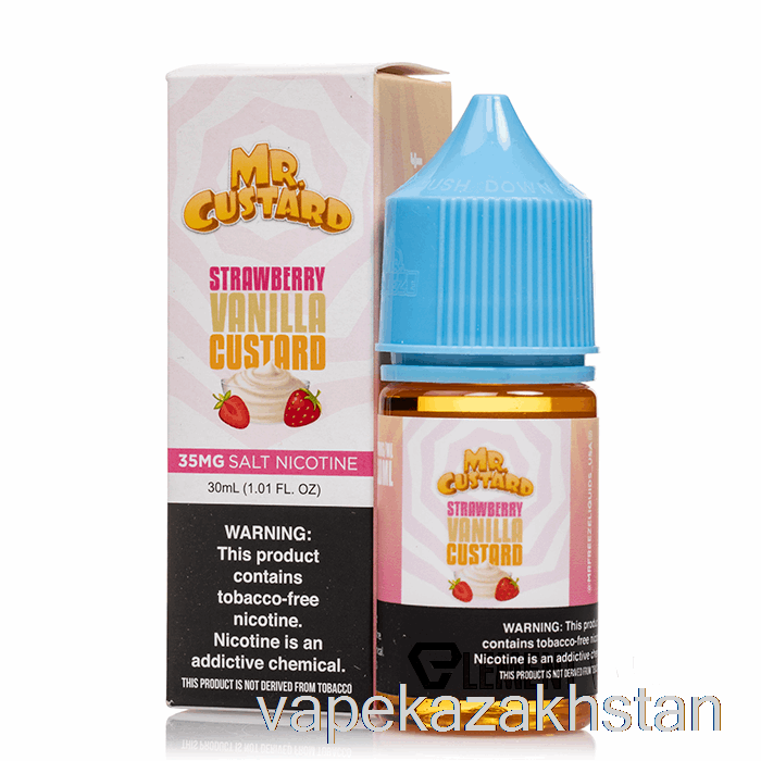 Vape Disposable Strawberry Vanilla Custard - Mr Custard Salts - 30mL 50mg